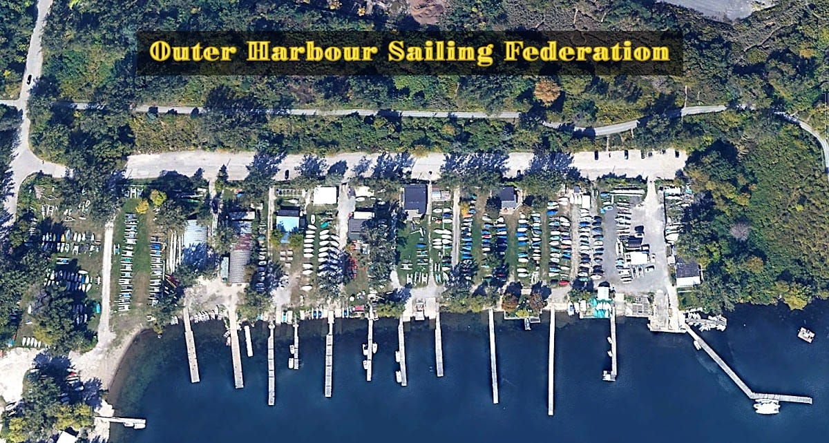 Looking down at Regatta Road and eight OHSF clubs