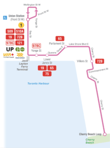 Public transit map for bus 72B