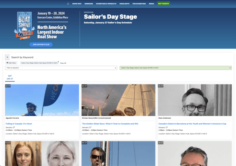 Screenshot of website