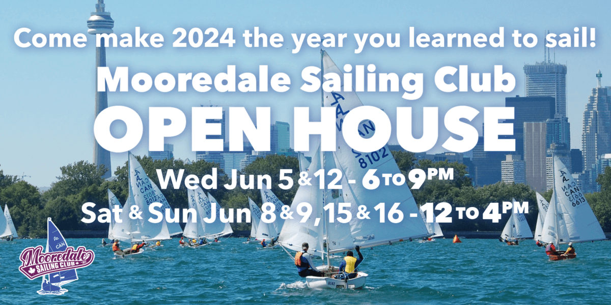 Sailboats with title Mooredale Open House