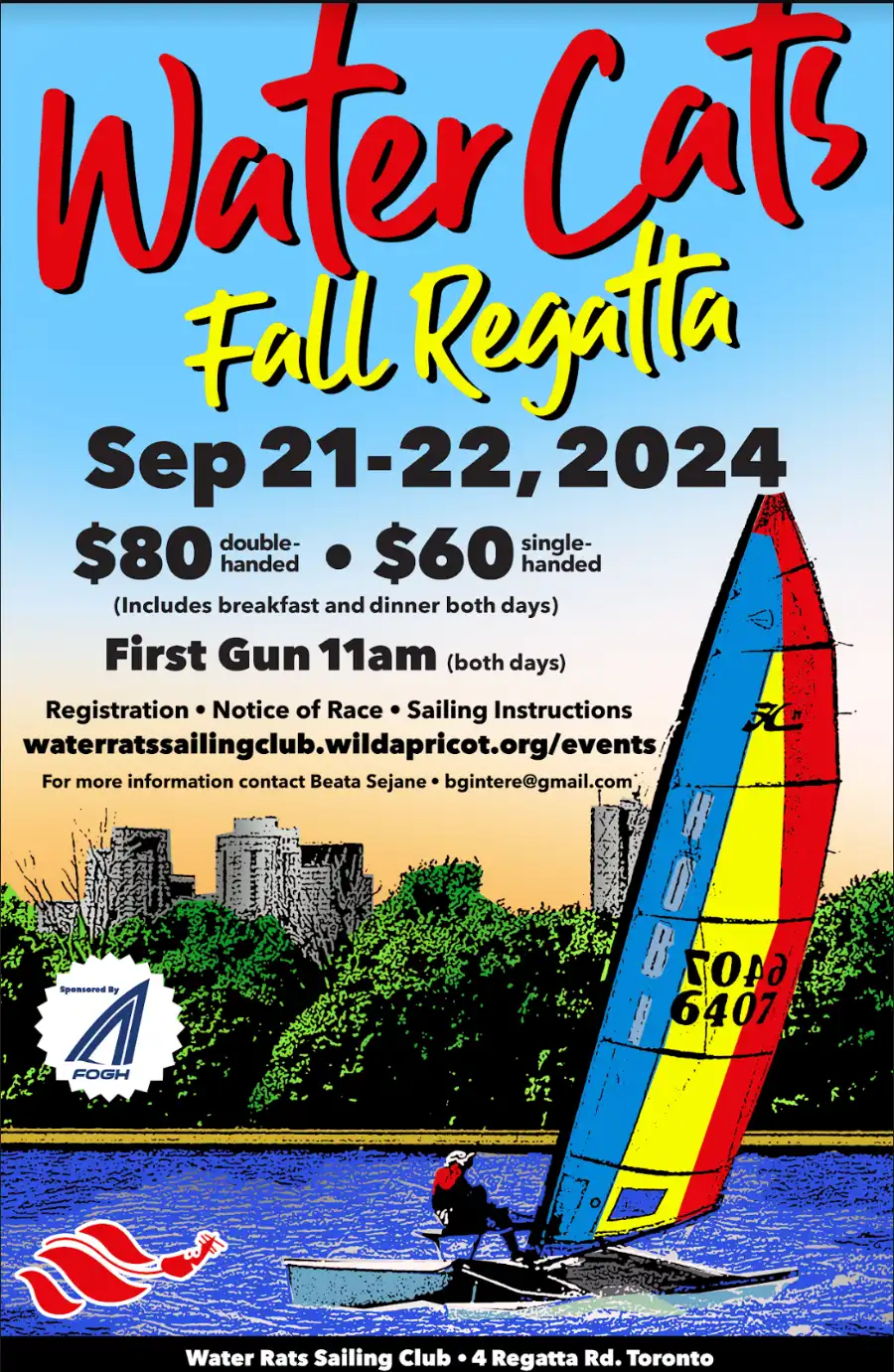 Poster with catamaran