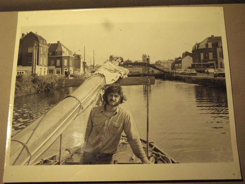 Paul Howard on a sailing boat in a canal