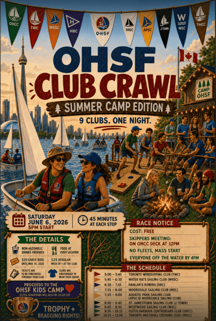 AI Poster of people at a sailing club by Juliette and Graeme of Mooredale Sailing Club