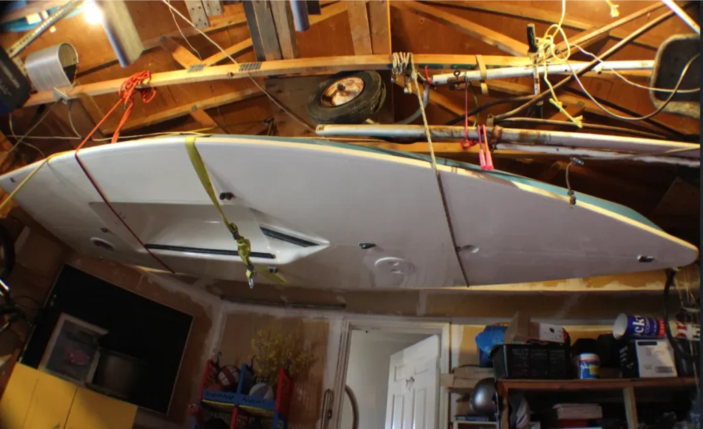 Top of Laser hung in garage